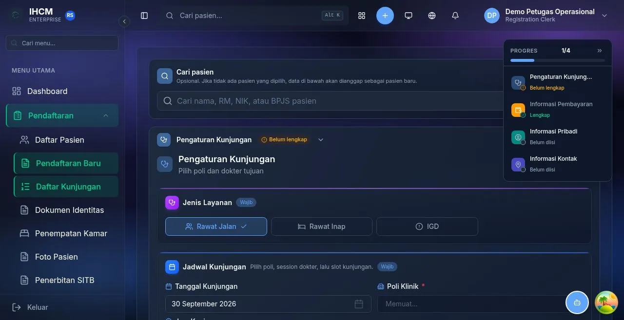 Modul pendaftaran pasien IHCM